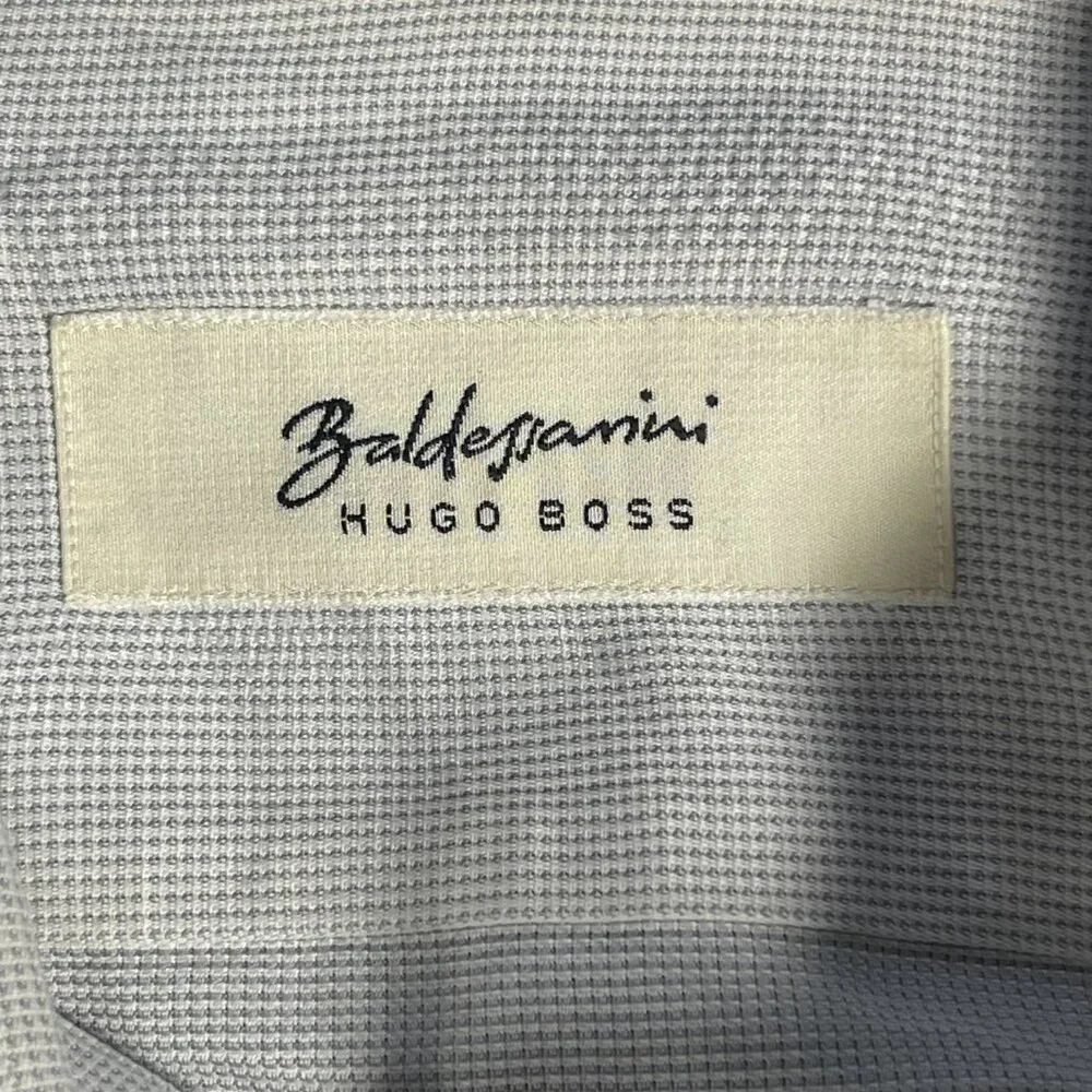 Baldessarini Hugo Boss Dress Shirt Size 43 White 100% Cotton Button Up - Picture 3 of 5